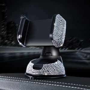 Rhinestone Car phone holder, car suction cup, rotating phone holder for women