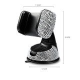 Rhinestone Car phone holder, car suction cup, rotating phone holder for women