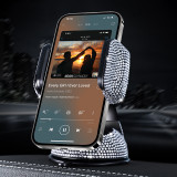 Rhinestone Car phone holder, car suction cup, rotating phone holder for women