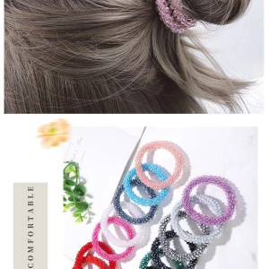 Sparkling crystal colored elastic headband bracelet with ponytail headband