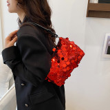 Sequined underarm bag, women's new handbag, shoulder bag, fashionable commuting baguette bag
