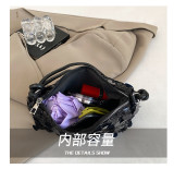 Sequined underarm bag, women's new handbag, shoulder bag, fashionable commuting baguette bag