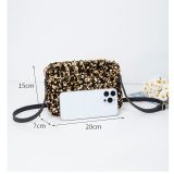 New sequined women's bag, small square bag, single shoulder crossbody bag for women
