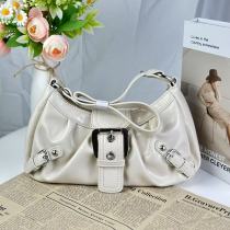 Vintage style spicy girl Y2K vintage two tone leather shoulder bag