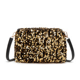 New sequined women's bag, small square bag, single shoulder crossbody bag for women