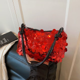 Sequined underarm bag, women's new handbag, shoulder bag, fashionable commuting baguette bag