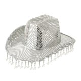 Western cowboy hat sequin tassel star design wide brimmed hat BR street party jazz hat