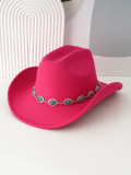Turquoise waist belt hat band bowler hat Bohemian style retro wide brim design party