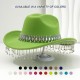 Soft felt bridal hat, big round gemstone tassel rhinestone accessory hat, western cowboy hat
