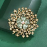 Hot selling glass series brooch alloy rhinestone acrylic brooch jacket accessories
