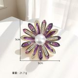 Hot selling glass series brooch alloy rhinestone acrylic brooch jacket accessories