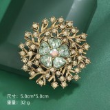 Hot selling glass series brooch alloy rhinestone acrylic brooch jacket accessories