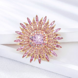Hot selling glass series brooch alloy rhinestone acrylic brooch jacket accessories