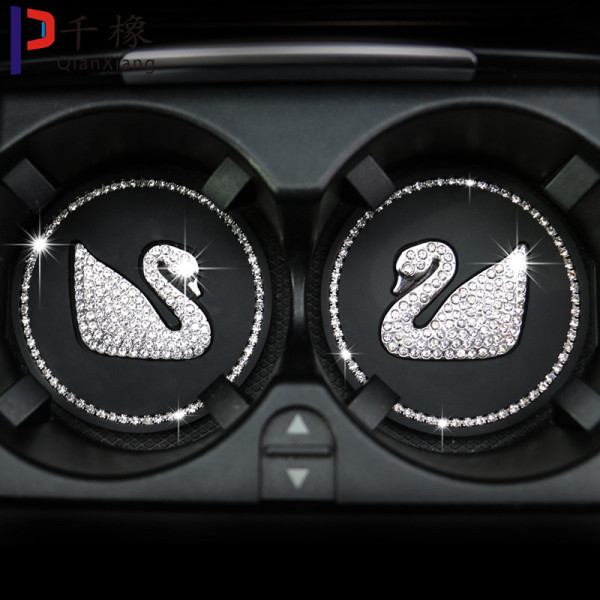 Diamond studded car coaster Swan thickened anti slip insulation pad Bee lamb thickened cartoon horse