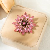 Hot selling acrylic brooch women's alloy Rhinestone flower chest flower brooch