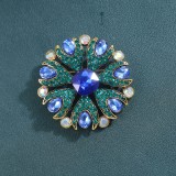 Hot selling glass series brooch alloy rhinestone acrylic brooch jacket accessories