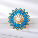 Hot selling glass series brooch alloy rhinestone acrylic brooch jacket accessories