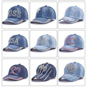 Cowboy baseball cap,crown butterfly love flower  sun hat, couple baseball cap