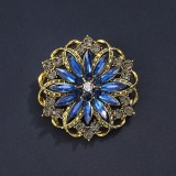Hot selling glass series brooch alloy rhinestone acrylic brooch jacket accessories