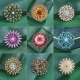 Hot selling glass series brooch alloy rhinestone acrylic brooch jacket accessories