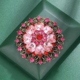 Hot selling glass series brooch alloy rhinestone acrylic brooch jacket accessories