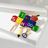 Teacher's Day brooch TEACHER/SCHOOL letter brooch student teacher accessory