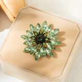 Hot selling acrylic brooch women's alloy Rhinestone flower chest flower brooch