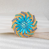 Hot selling glass series brooch alloy rhinestone acrylic brooch jacket accessories