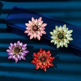 Hot selling acrylic brooch women's alloy Rhinestone flower chest flower brooch