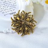 Hot selling glass series brooch alloy rhinestone acrylic brooch jacket accessories