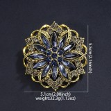 Hot selling glass series brooch alloy rhinestone acrylic brooch jacket accessories