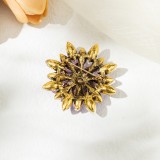 Hot selling acrylic brooch women's alloy Rhinestone flower chest flower brooch