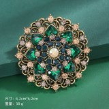 Hot selling glass series brooch alloy rhinestone acrylic brooch jacket accessories
