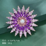 Hot selling glass series brooch alloy rhinestone acrylic brooch jacket accessories
