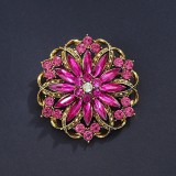 Hot selling glass series brooch alloy rhinestone acrylic brooch jacket accessories