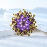 Hot selling glass series brooch alloy rhinestone acrylic brooch jacket accessories