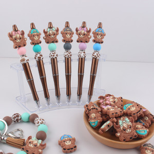 DIY multi-color bead pen creative handmade silicone yak plastic bead pen gift pen