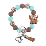 Cartoon consumption cow silicone bracelet bracelet keychain creative DIY silicone handmade bead bracelet women's jewelry