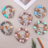 Cartoon consumption cow silicone bracelet bracelet keychain creative DIY silicone handmade bead bracelet women's jewelry