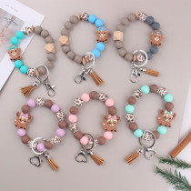 Cartoon consumption cow silicone bracelet bracelet keychain creative DIY silicone handmade bead bracelet women's jewelry