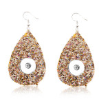 Christmas PU leather  glitter water drop earrings shiny leather earrings 20mm