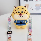 Cartoon children's bag, silicone coin purse, children's fun storage, single shoulder diagonal cross small women's bag