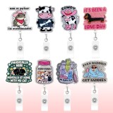 Adorable Animal Acrylic Glitter Elastic Snap Badge Clip for Documents and Cartoons - Fun Office Accessories