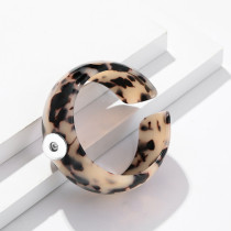 Leopard print open mouth bracelet for women  20mm snap button bangle