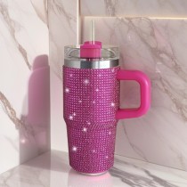 Rhinestone Cup 304 Stainless Steel Insulated Cup Large Capacity Portable Car 14oz Diamond Inlaid Car Cup