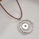 20mm snap button Irregular pendant, retro silver spiral patterned heart-shaped necklace