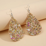 Christmas PU leather  glitter water drop earrings shiny leather earrings 20mm