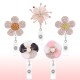 DIY Diamond studded Metal Flower Shaped Easy to Pull Buckle Fashion Jewelry Decoration Telescopic ID Badge Clip
