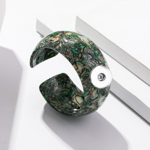 Leopard print open mouth bracelet for women  20mm snap button bangle