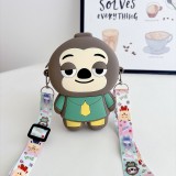 Cartoon children's bag, silicone coin purse, children's fun storage, single shoulder diagonal cross small women's bag